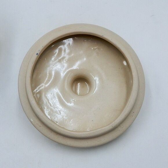 Stoneware Blue Onion Wall Salt Cellar Pig Crock Lid Cobalt Hanging Taiwan - Picture 12 of 12